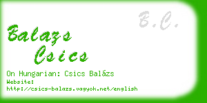 balazs csics business card