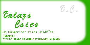 balazs csics business card